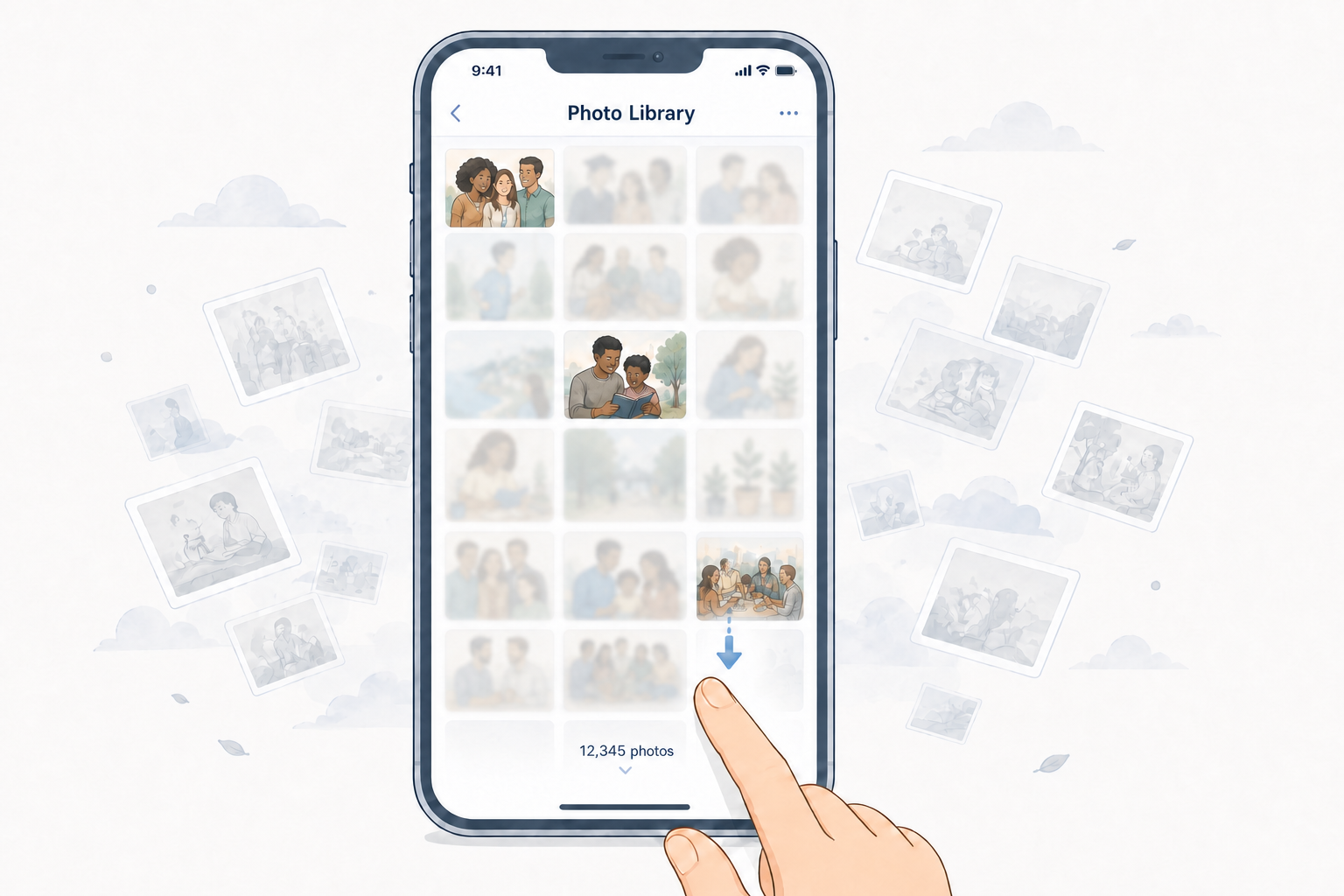 Three important photos standing out in a crowded photo library