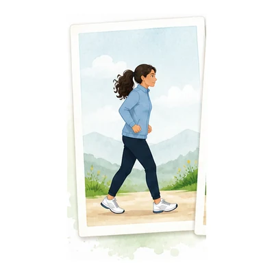 A sequence of photos showing a runner over time